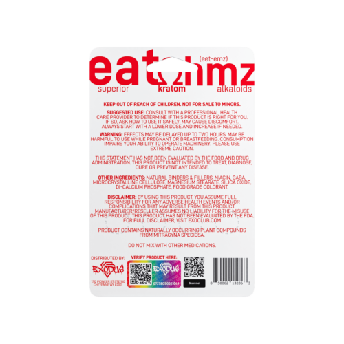 Eat Ohmz 110H supplement bottle backside