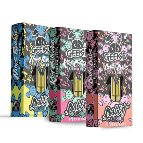 Three packs of Geek'd Extracts THCA + THCP .5 Gram Dab Carts