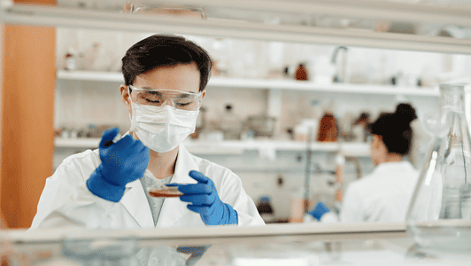 Scientist doing experiment in a lab